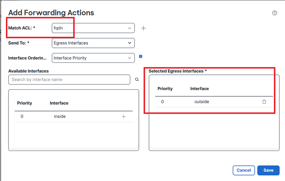 PBR Interface and ACL Selection Menu