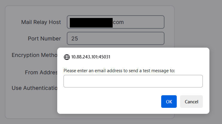 Test Mail Server Settings