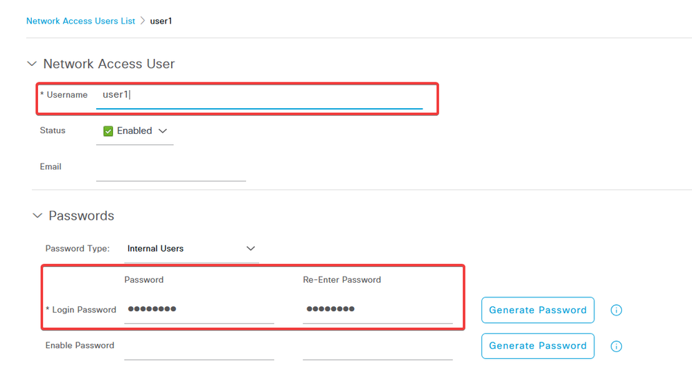 Create Internal-User and Set-Password on ISE_Network-Access User-Section