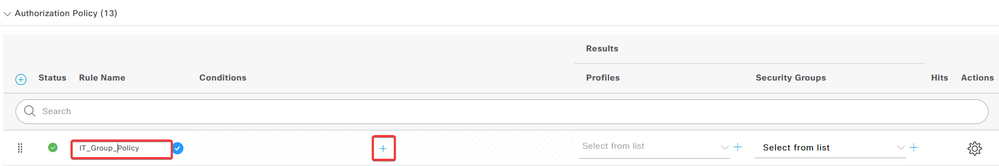 Name Authorization-Policy on ISE Rule-Name