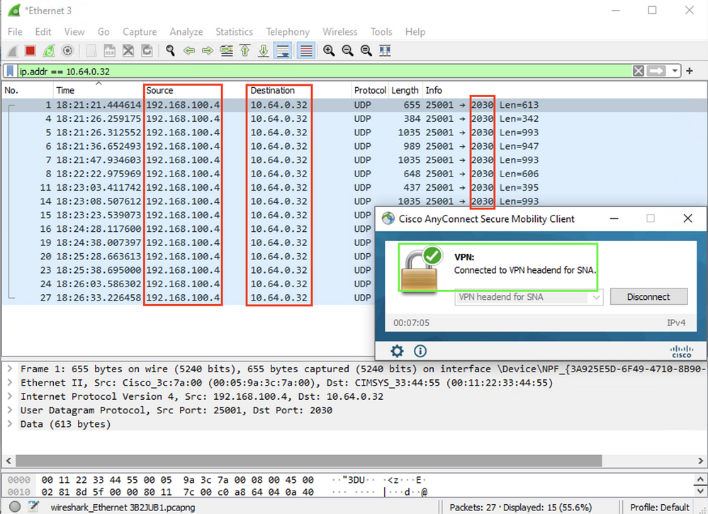 Packet capture trusted network and VPN