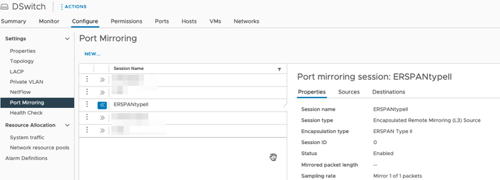 DSwitch port mirroring