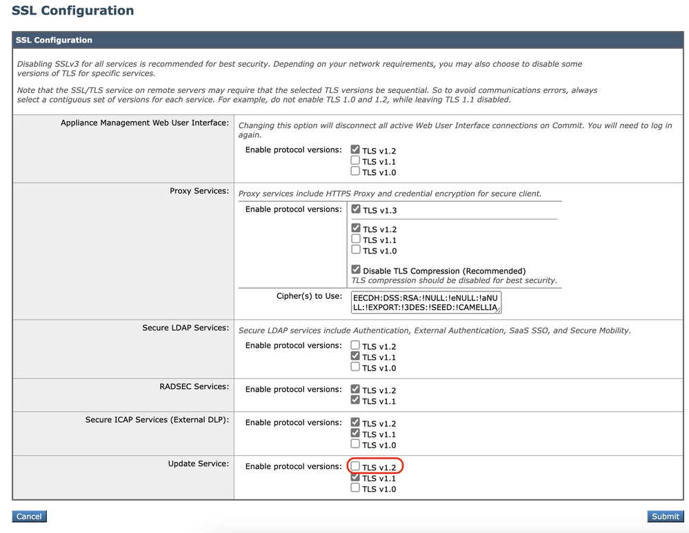 Imagen - Servicio de actualización TLSv1.2