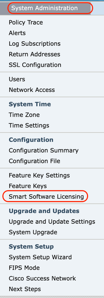 이미지 - Smart Software Licensing 선택