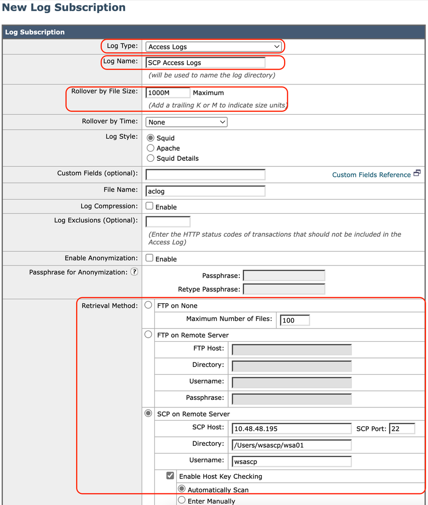 Afbeelding - Logparameters configureren