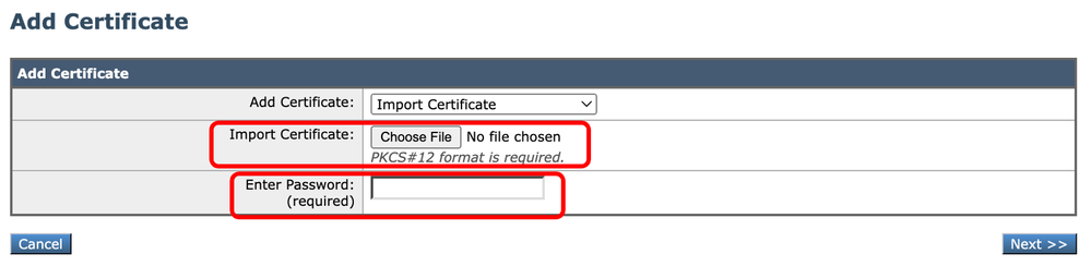 Image - Import Certificate