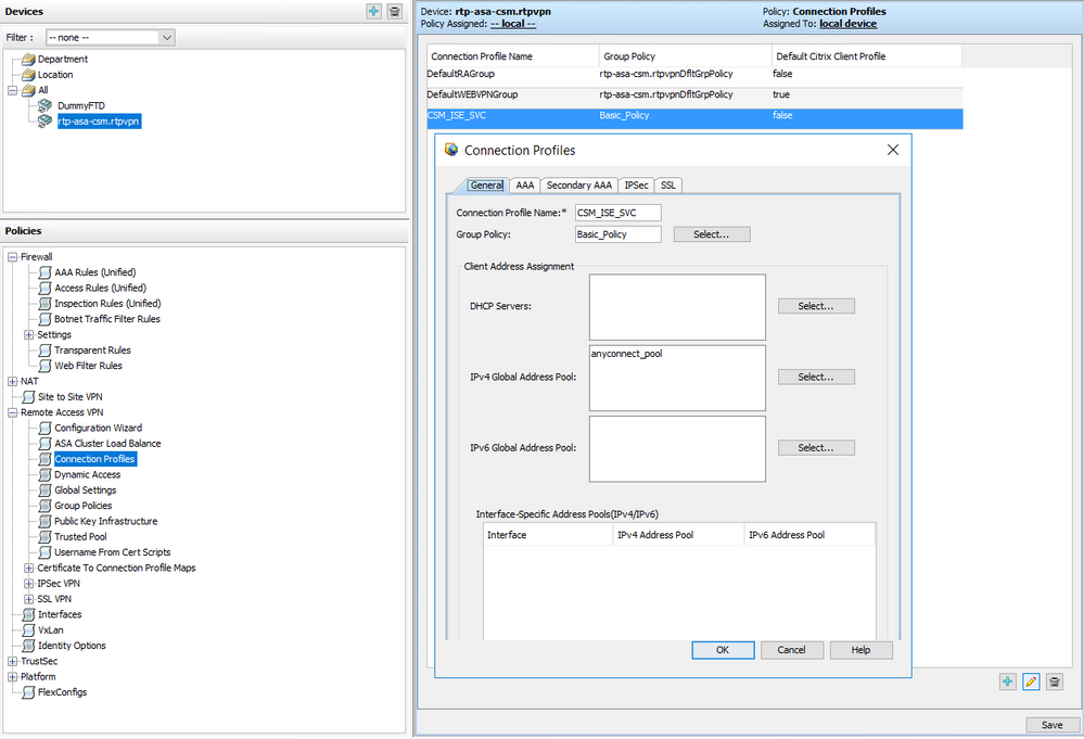 Connection Profile Configuration