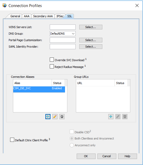 Connection Profile SSL Configuration