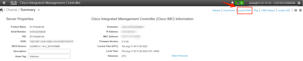 Launch vKVM Console