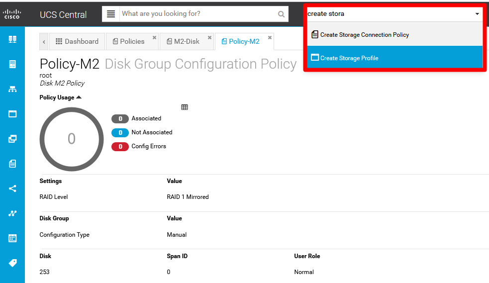 Create Storage Profile