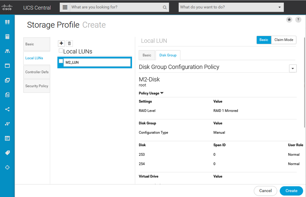 Save Storage Profile