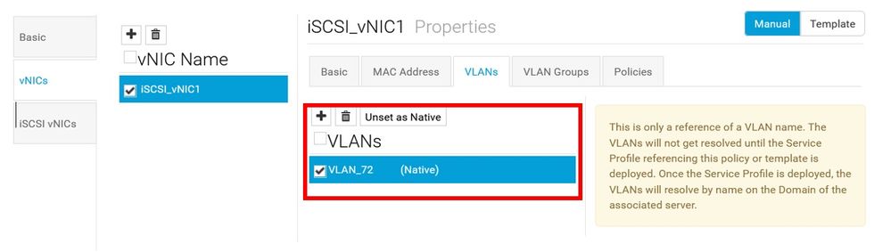 Setted VLAN Native