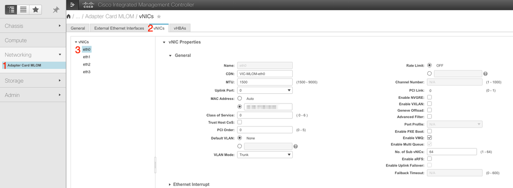 Usar o CIMC para localizar vNICS