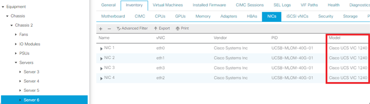 NICs Inventory