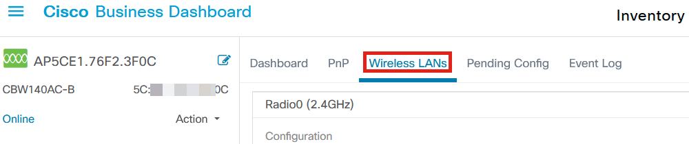 Navigate to the Wireless LANs tab. 