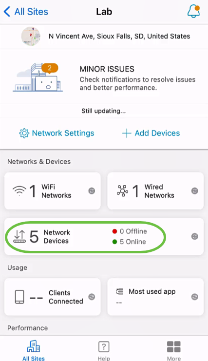 navigate to Network Devices.