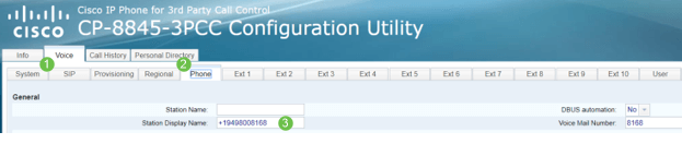 Navigate to Voice > Phone. Look under the General section. 