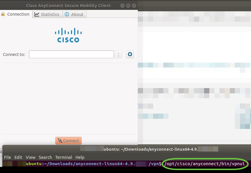 Gebruik de opdracht ‘/opt/cisco/anyconnect/bin/vpnui’.