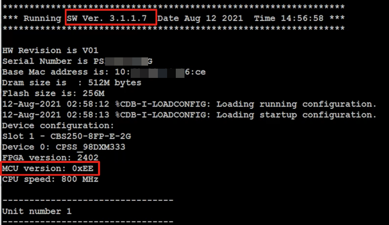 Firmware version 3.1.1.7 will have a MCU version of 0xEE.