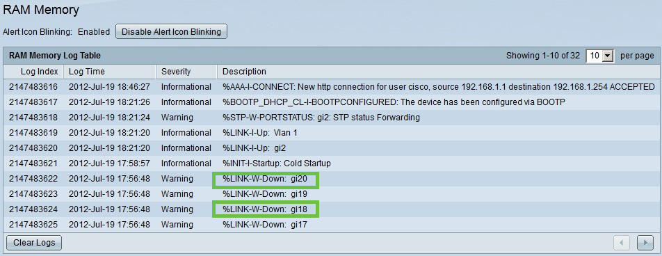 Check the device logs. Look for port locking placed to classic lock or any entries that did not result from a configuration that you set. Also look for any entries that may place ports as Disabled or Down.