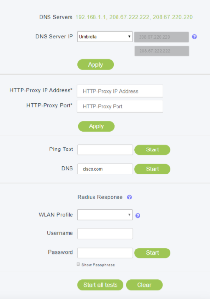 This image depicts the troubleshooting tools tab with all of its features.