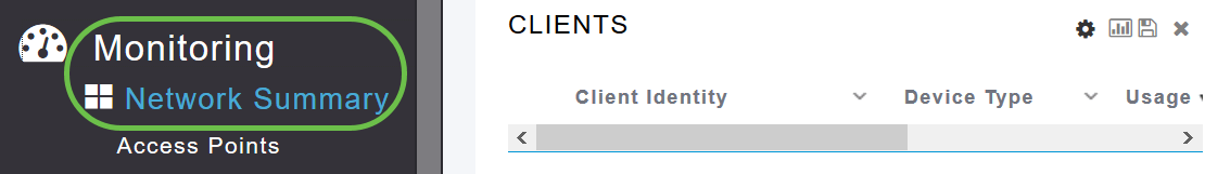 On the Web UI, navigate to Monitoring > Network Summary. 