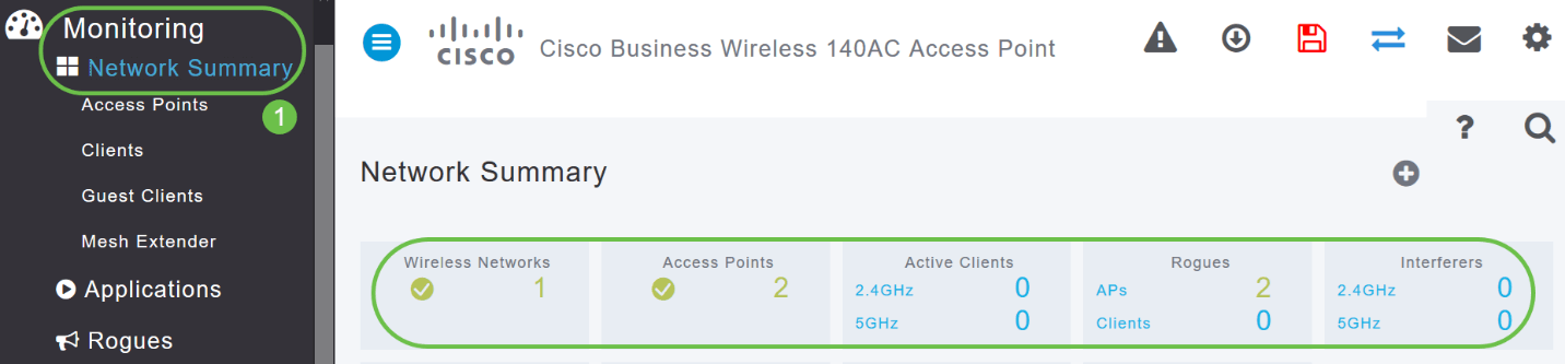 On the Web UI, navigate to Monitoring > Network Summary. 