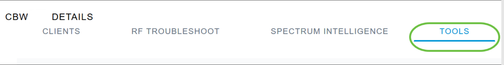 Scroll down to the AP details section and select the Tools tab. 