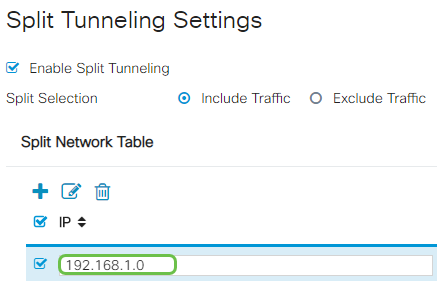 Enter the IP address of the network in the field provided.