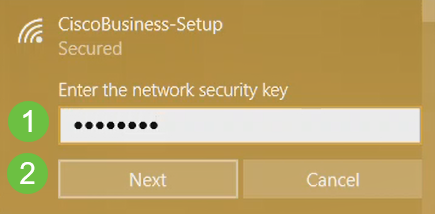 Enter the passphrase cisco123 and click Next