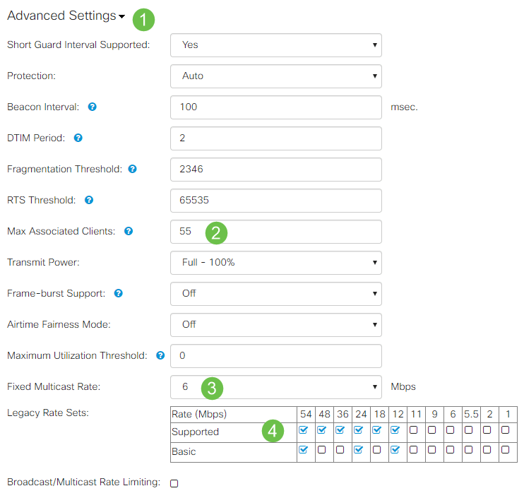 Enter the advanced settings as listed above this image. 