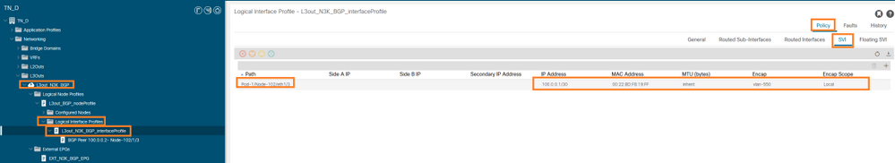 Configure Logical Interface Profile under L3out