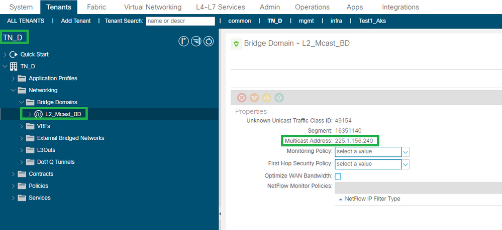 Cisco ACI - verify BD GIPO address