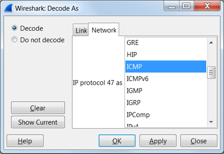 Wireshark Decode Option