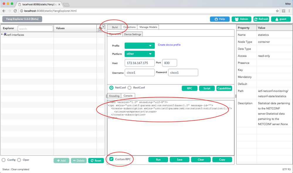 Suscripción a notificaciones NETCONF como RPC personalizado