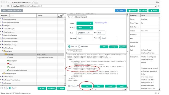 Run to Send the RPC Message to the Catalyst 3850