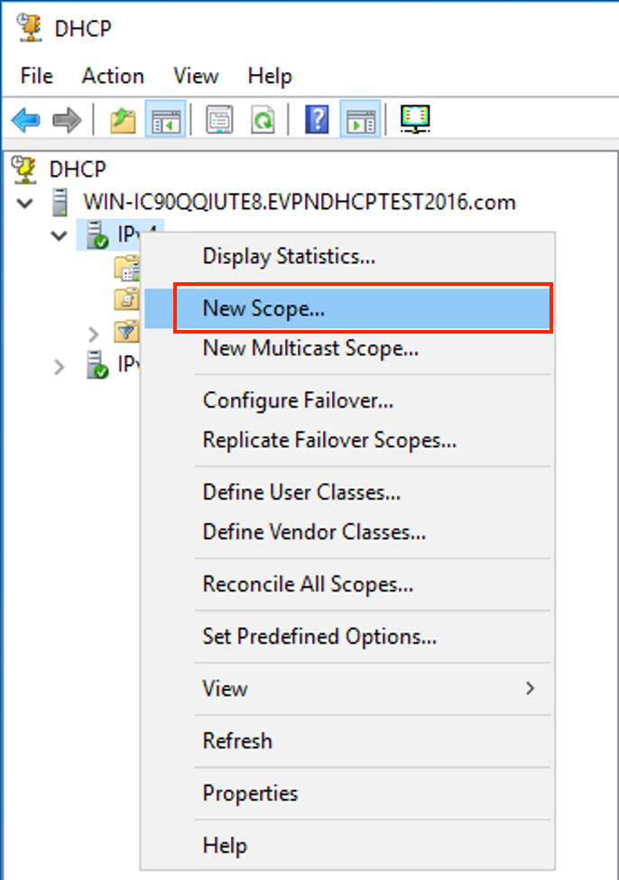 win2016, Choose New Scope