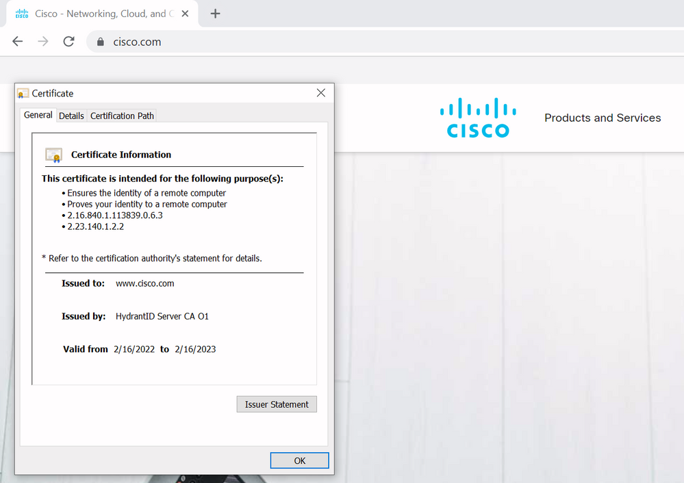 certificado de cisco.com