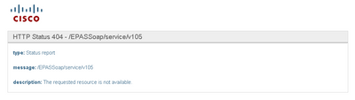 404 not Found ofr EPASSoap Service v105