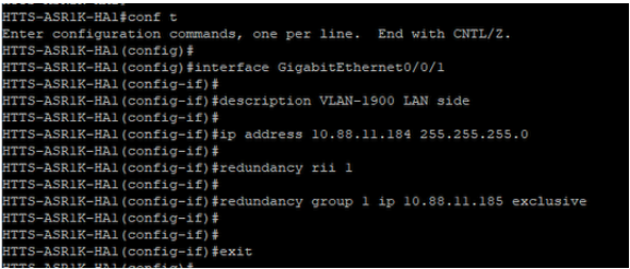 LAN side Virtual IP (VIP) configuration on CUBE-1.