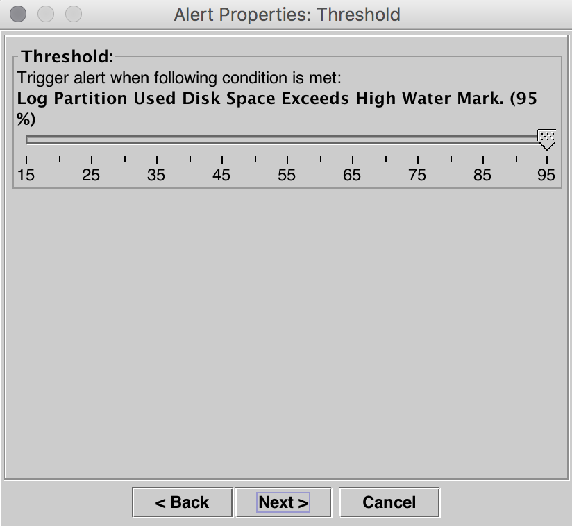 Alert Properties: Threshold.