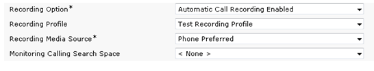 Recording Line Configuration