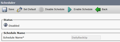 Configure Backup and Restore from GUI - Scheduler disabled