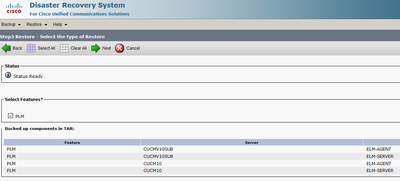 Configure Backup and Restore from GUI - Type of restore