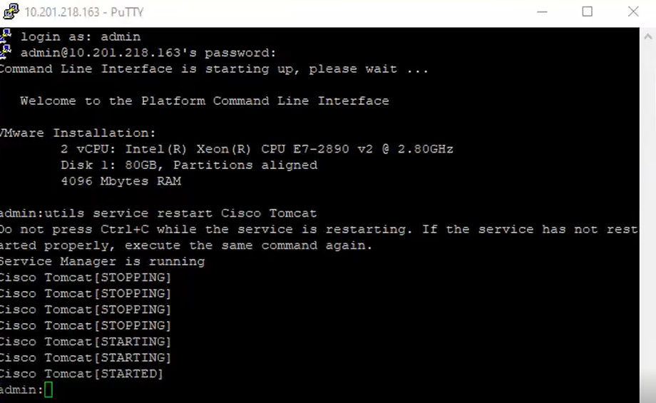 Configure CUCM for Secure LDAP - Restart Tomcat