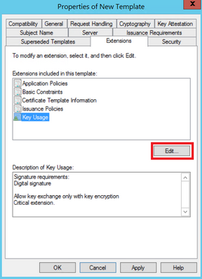 Edit Key Usage