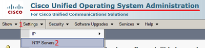 Modify NTP from CUCM OS Admin