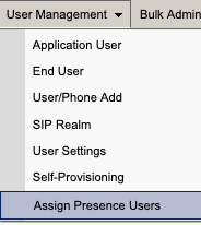 CUCM Assign Presence Users