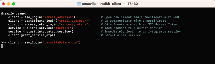 client = sso_login(cesavila@cisco.com)