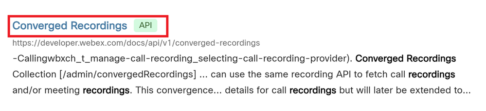 Select the Converged Recordings Option